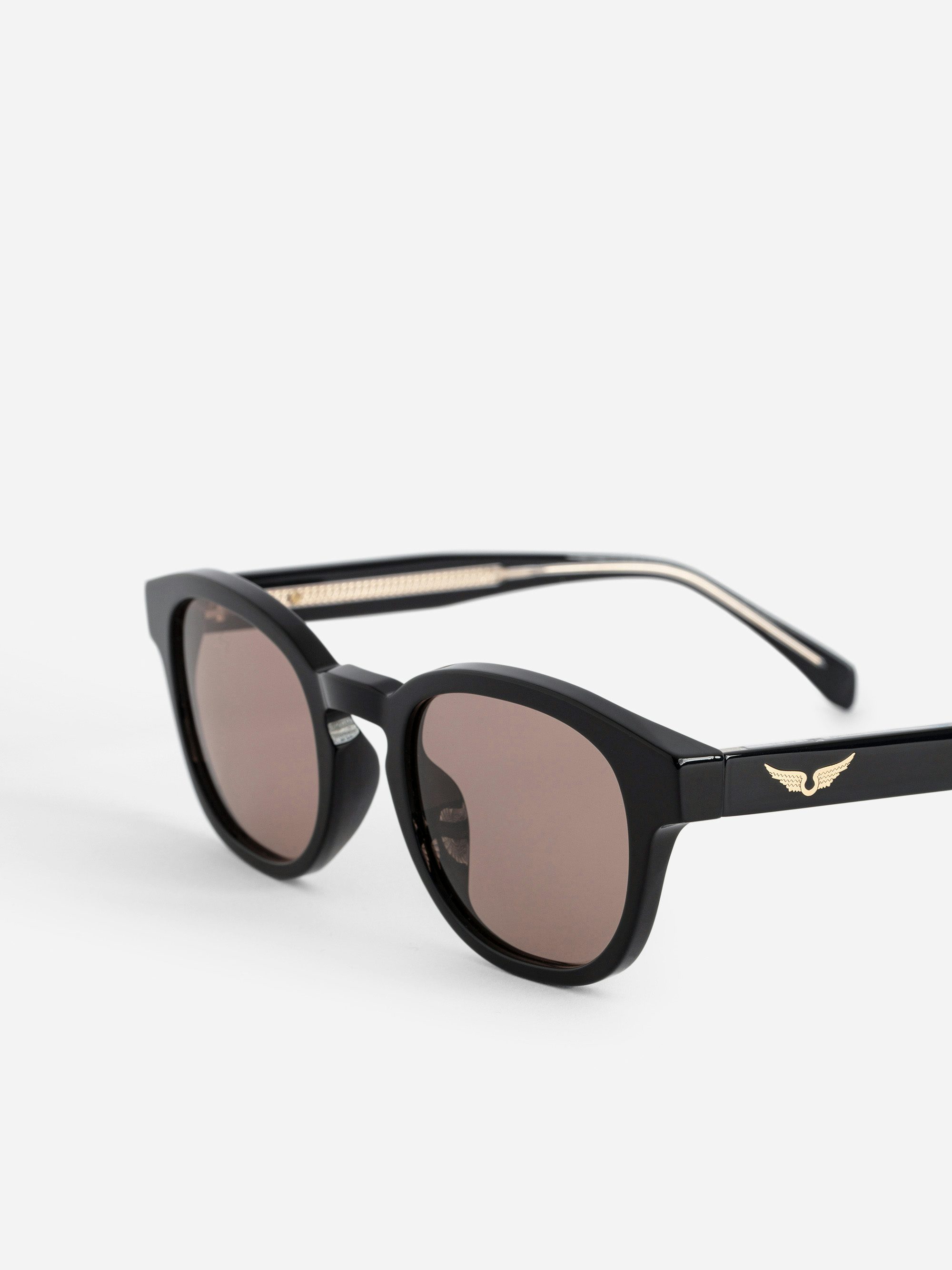 ZV23H6 Sunglasses - Rounded unisex sunglasses adorned with wings on the temples.